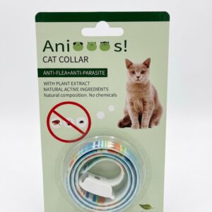Animooos! Cat Collar Collare Antiparassitario Naturale per Gatti Anti-Pulci con Estratto di Margosa 52 cm Rainbow Motive