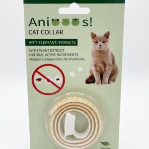 Animooos! Cat Collar Collare Antiparassitario Naturale per Gatti Anti-Pulci con Estratto di Margosa 52 cm Yellow