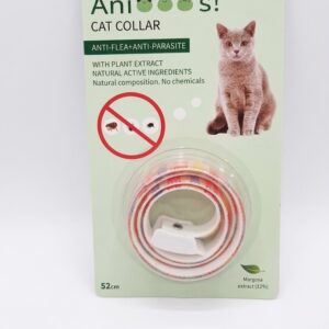 Animooos! Cat Collar Collare Antiparassitario Naturale per Gatti Anti-Pulci con Estratto di Margosa 52 cm motive Red-yellow-blue